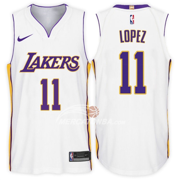 Maglia NBA Autentico Lakers Lopez 2017-18 Bianco